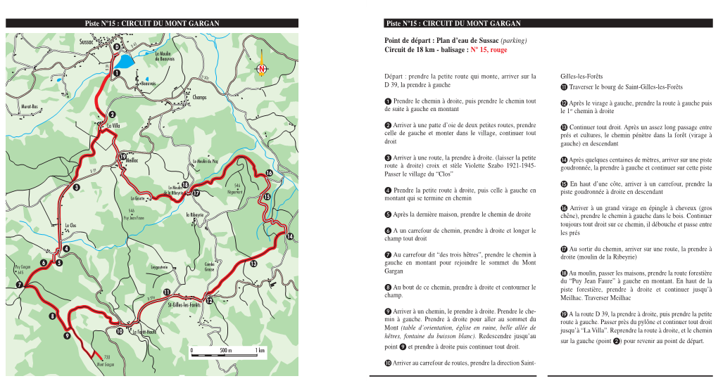 CIRCUIT DU MONT GARGAN Point De Départ : Plan D'eau De Sussac