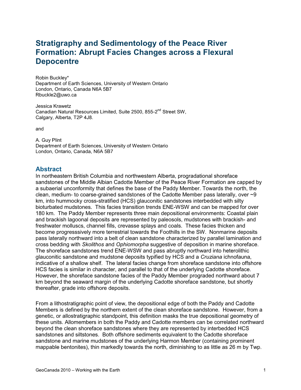 Abrupt Facies Changes Across a Flexural Depocentre