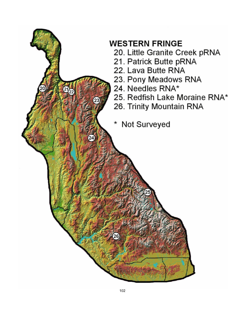 High Mountain Lake Research Natural Areas in Idaho