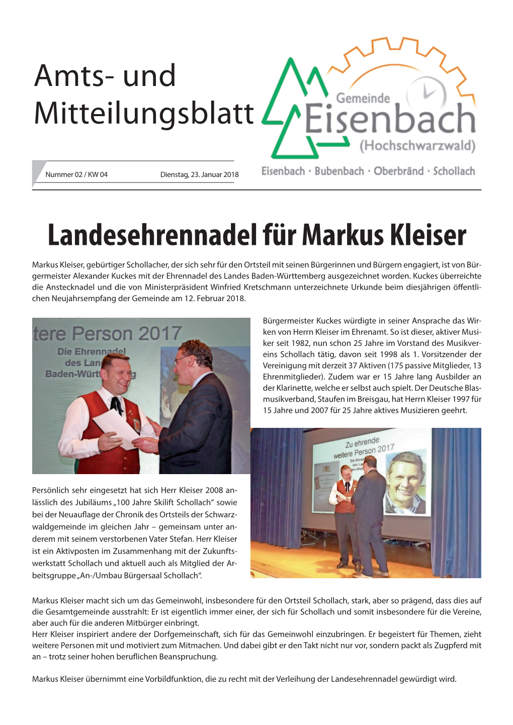 Amts- Und Mitteilungsblatt