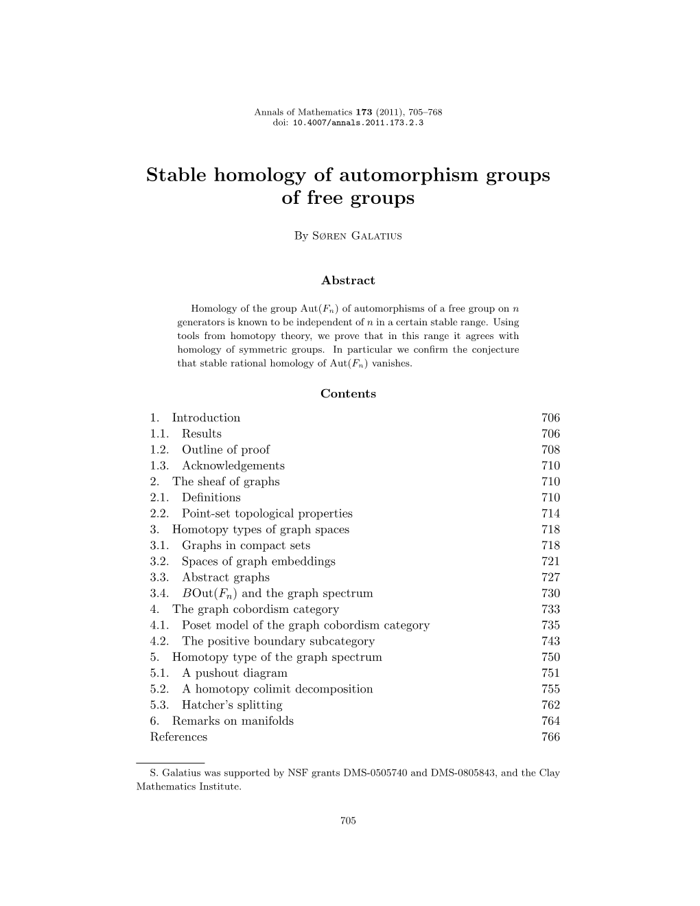 Stable Homology of Automorphism Groups of Free Groups