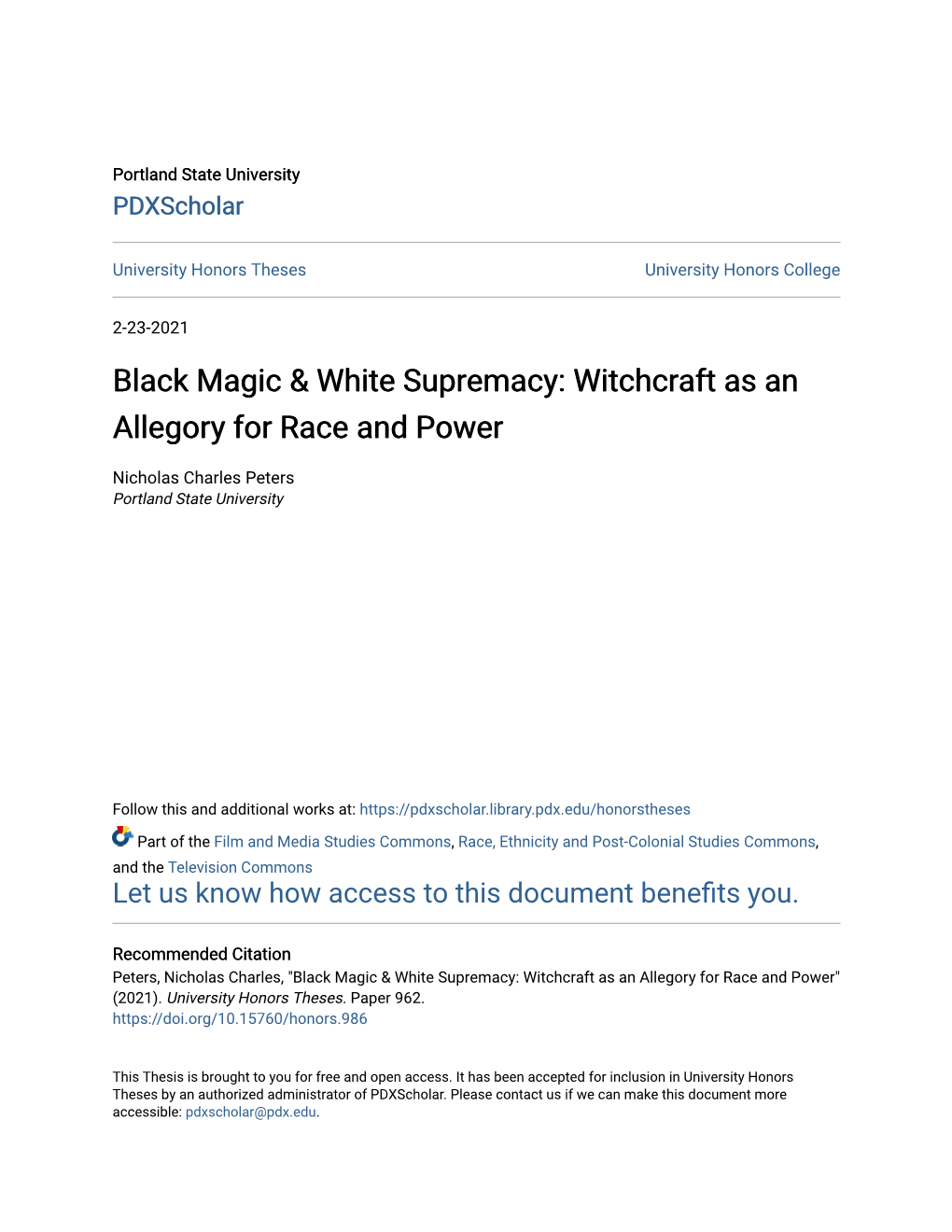 Black Magic & White Supremacy