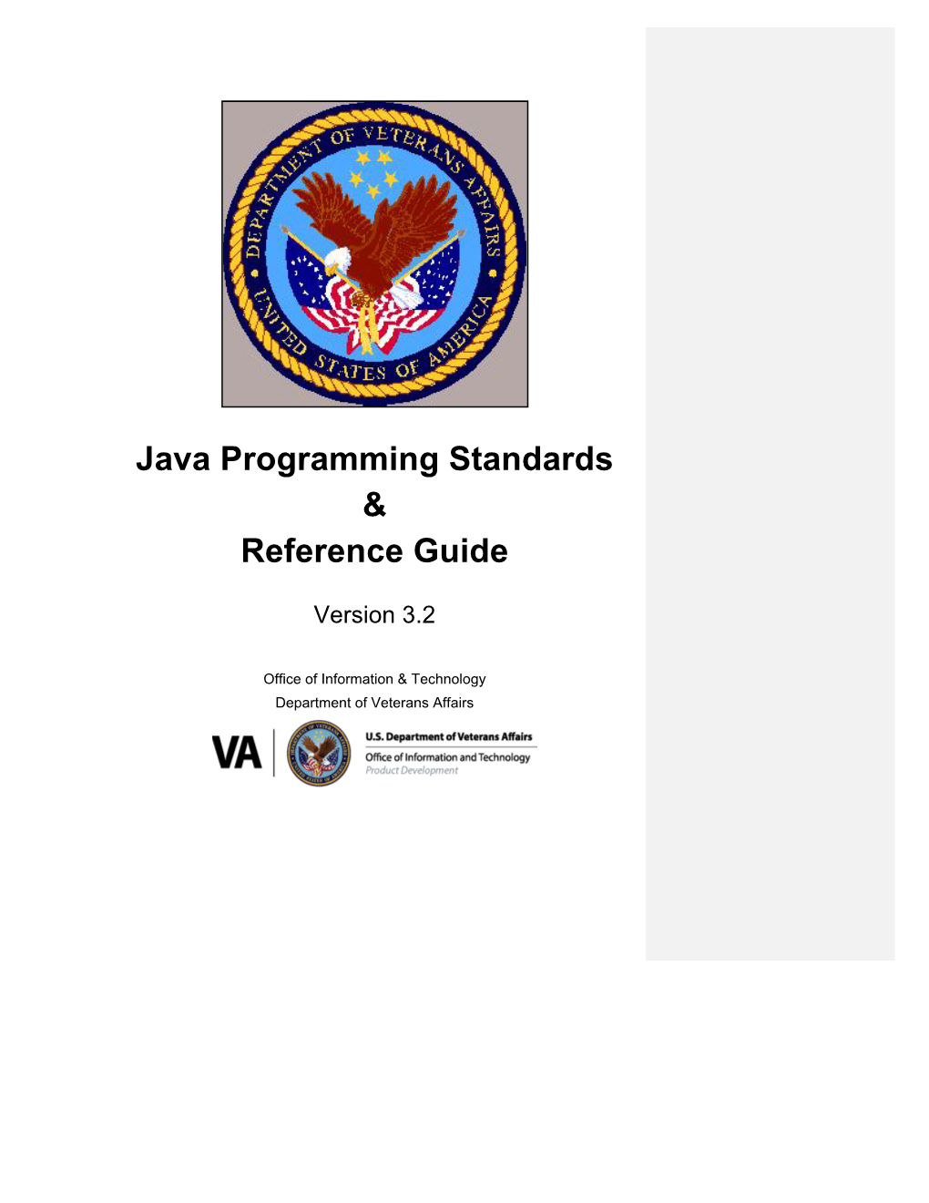 Java Programming Standards & Reference Guide