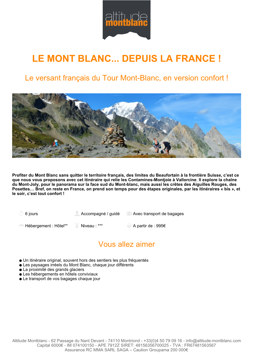 Le Mont Blanc... Depuis La France !