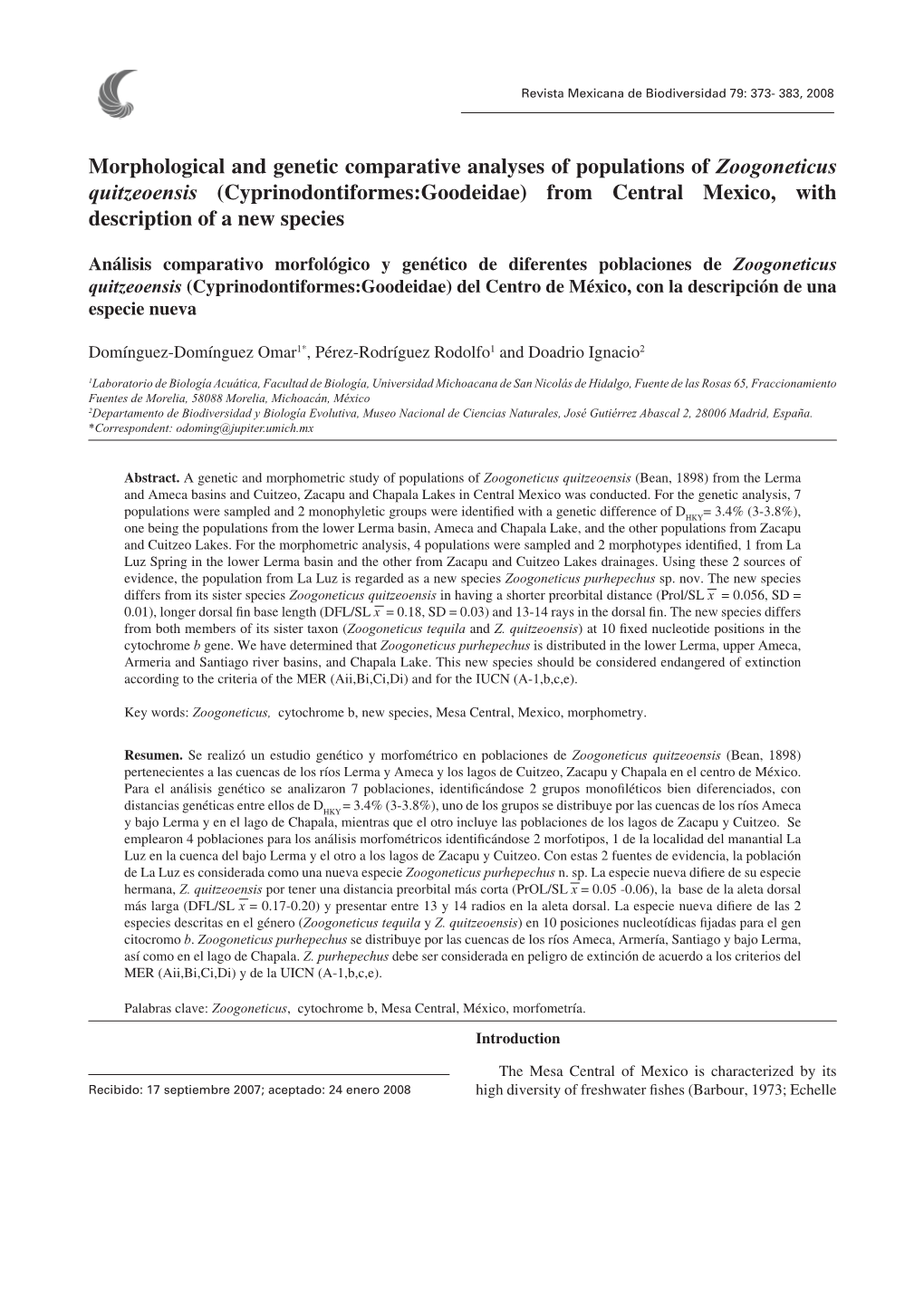 Morphological and Genetic Comparative