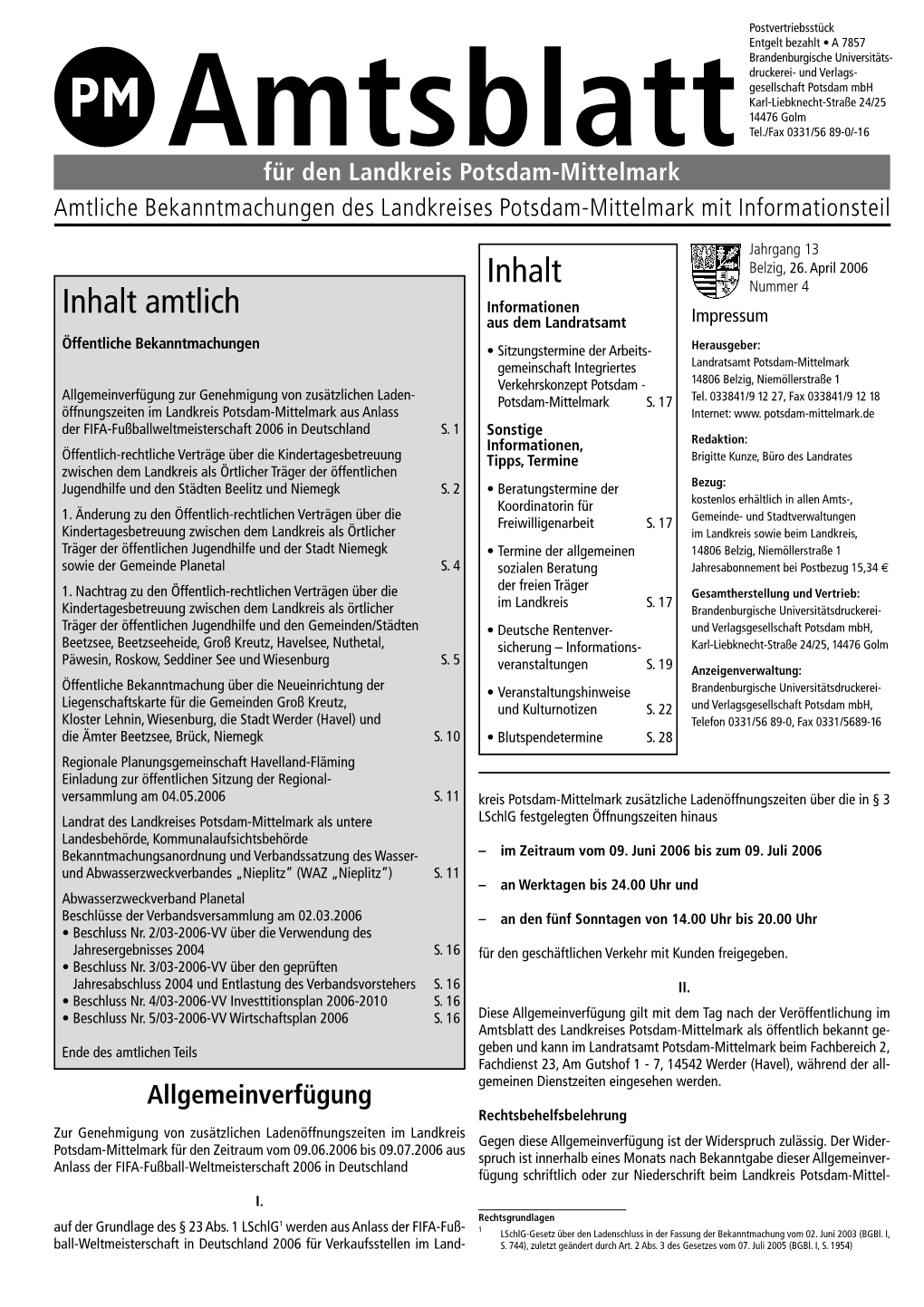 Öffentlich-Rechtlicher Vertrag Ten in Trägerschaft Der Gemeinde Werden Anstelle Des Durchschnitts- Satzes Nach Abs