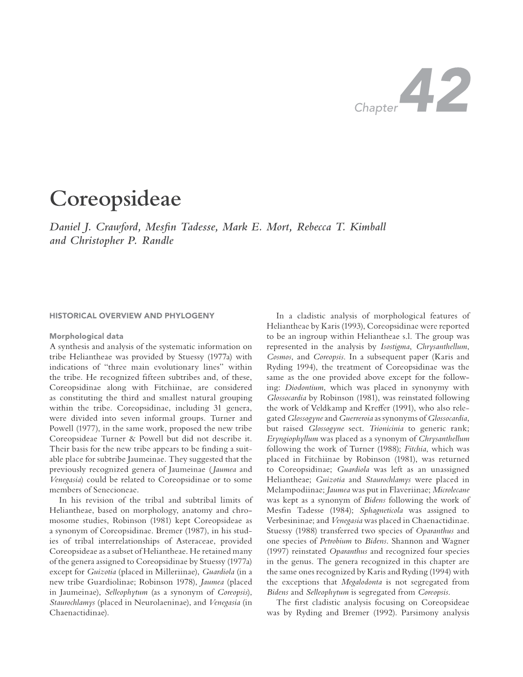 Coreopsideae Daniel J