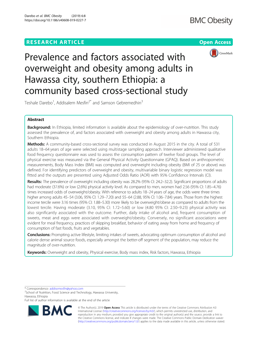 Prevalence and Factors Associated with Overweight And