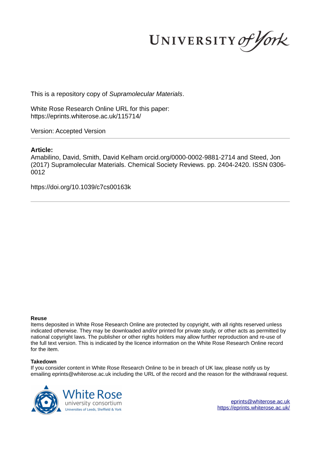 Supramolecular Materials