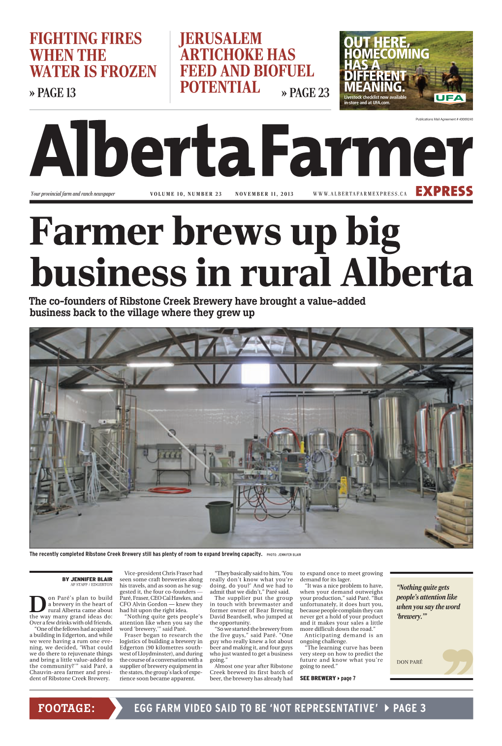 Alberta the Co-Founders of Ribstone Creek Brewery Have Brought a Value-Added Business Back to the Village Where They Grew Up