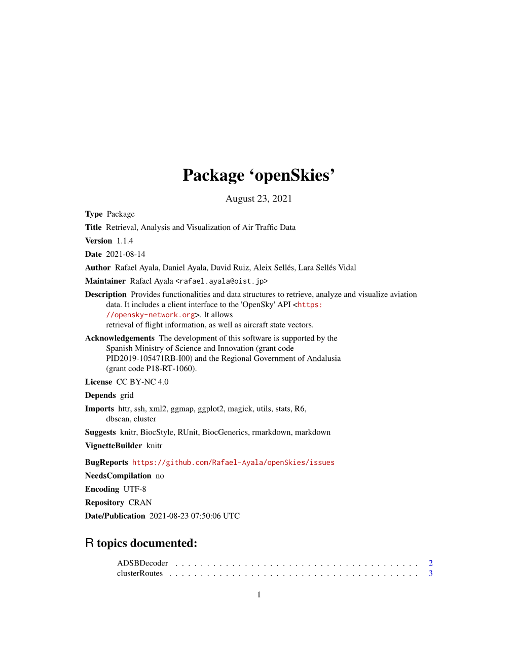 Openskies: an R Package to Retrieve, Analyze And