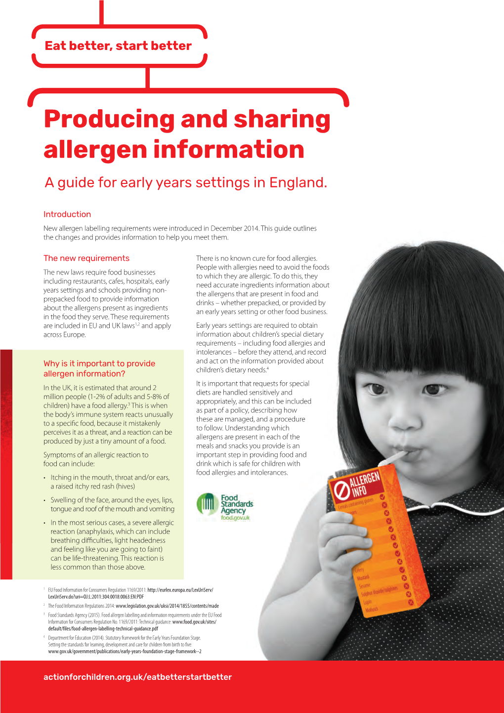 Producing and Sharing Allergen Information a Guide for Early Years Settings in England