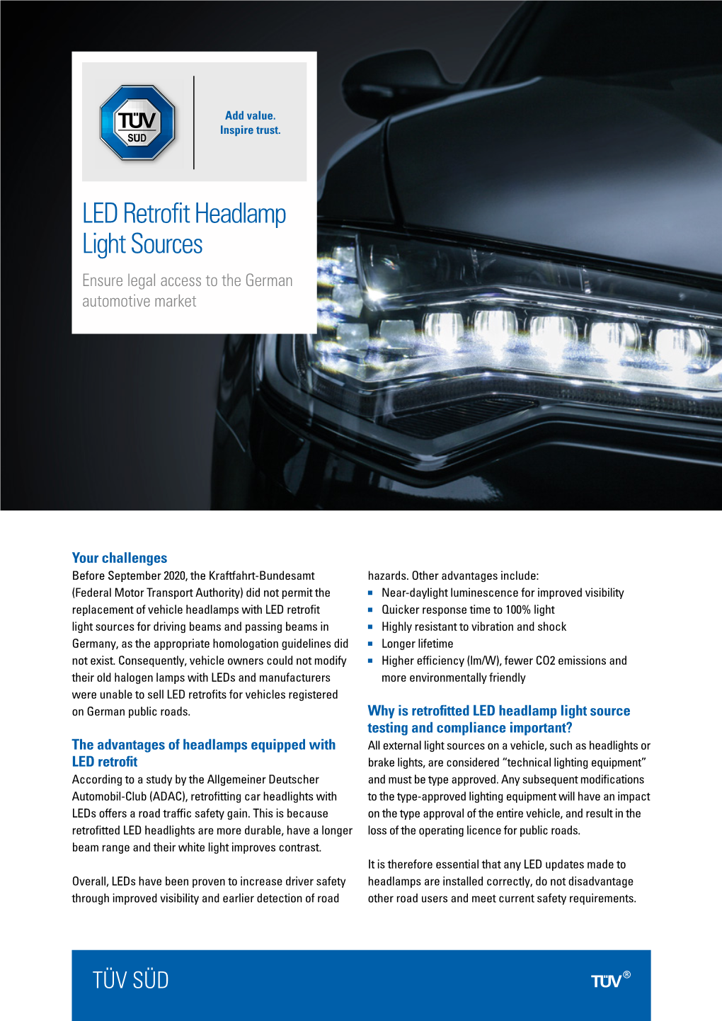 LED Retrofit Headlamp Light Sources Ensure Legal Access to the German Automotive Market