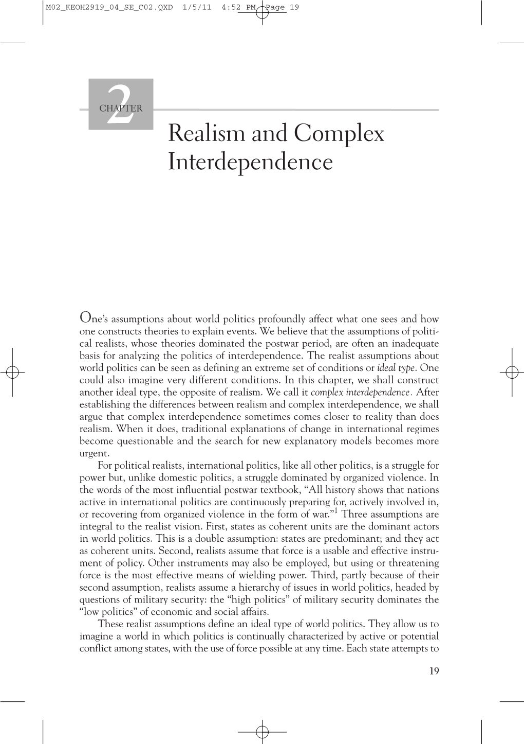 Realism and Complex Interdependence