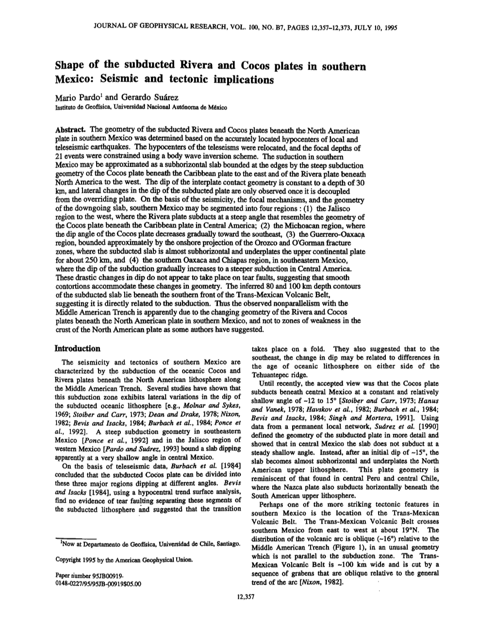 Shape of the Subducted Rivera and Cocos Plates in Southern Mexico