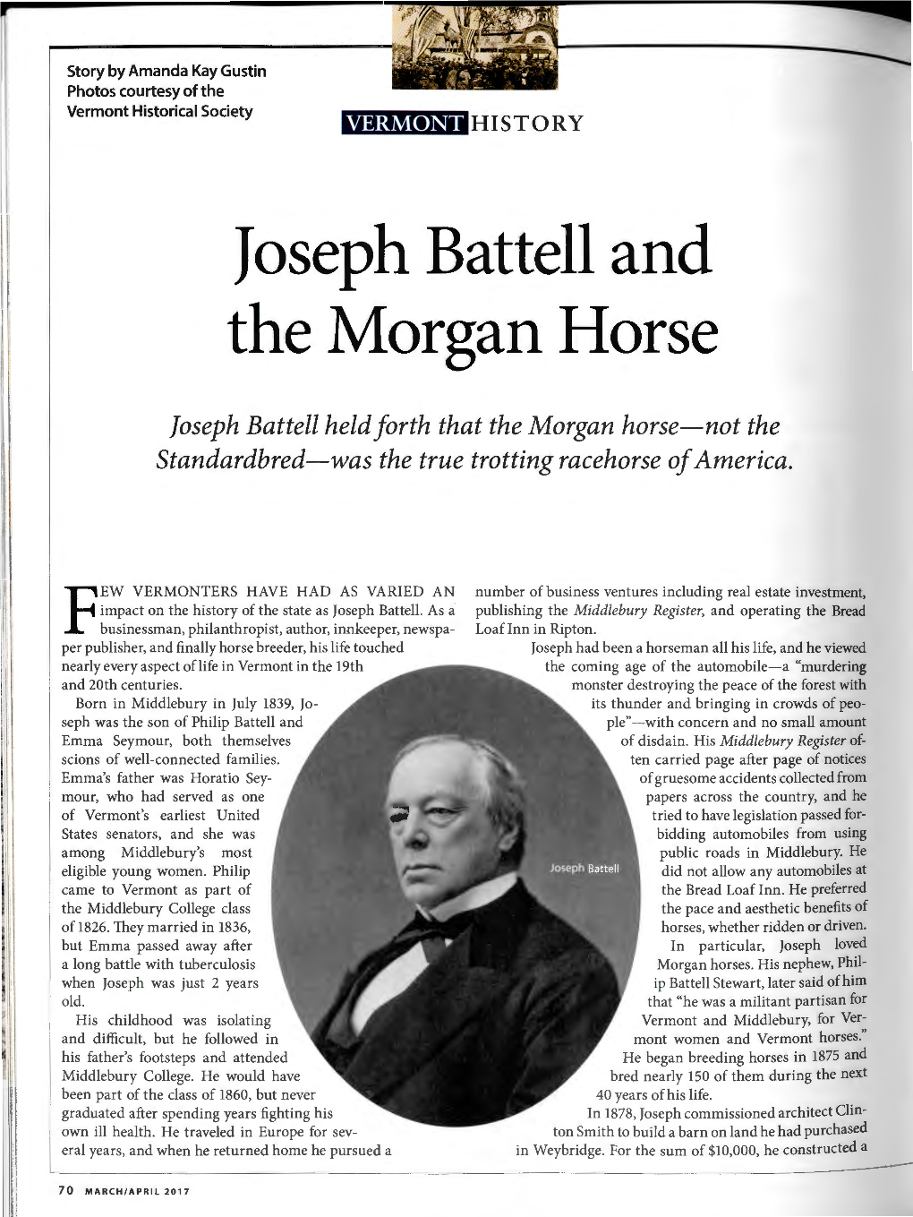 Joseph Battell and the Morgan Horse