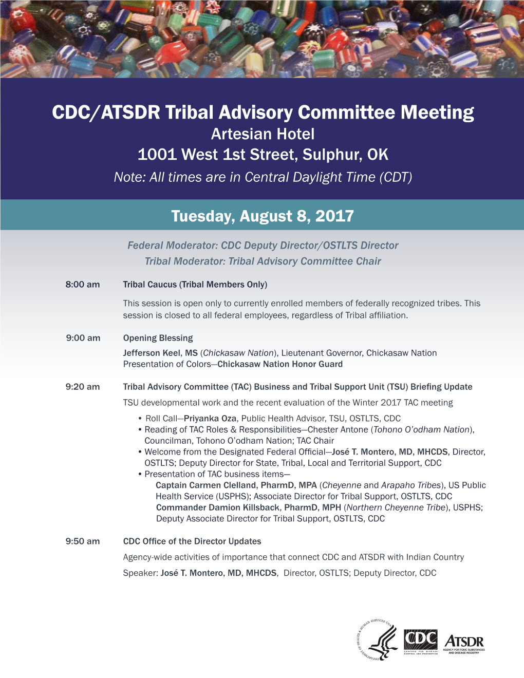 Tribal Advisory Committee Summer 2017 Agenda