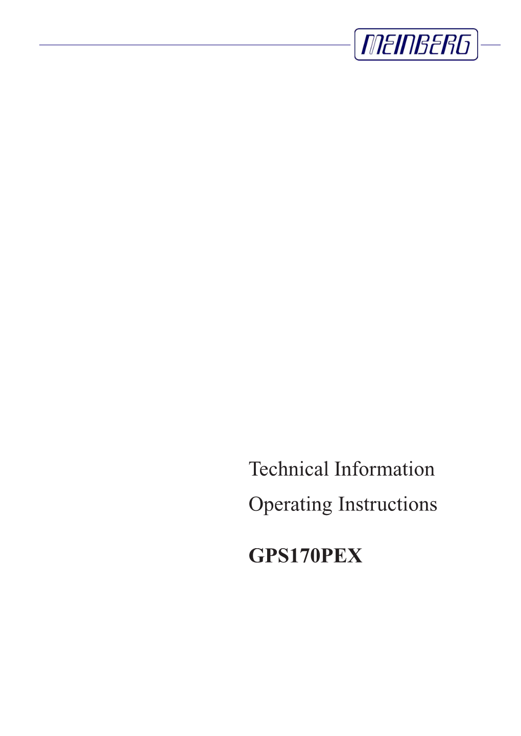 GPS170PEX User Manual