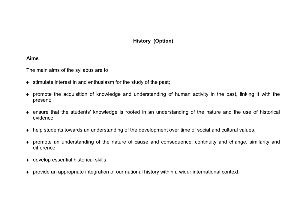 History ( Option ) – Form 4