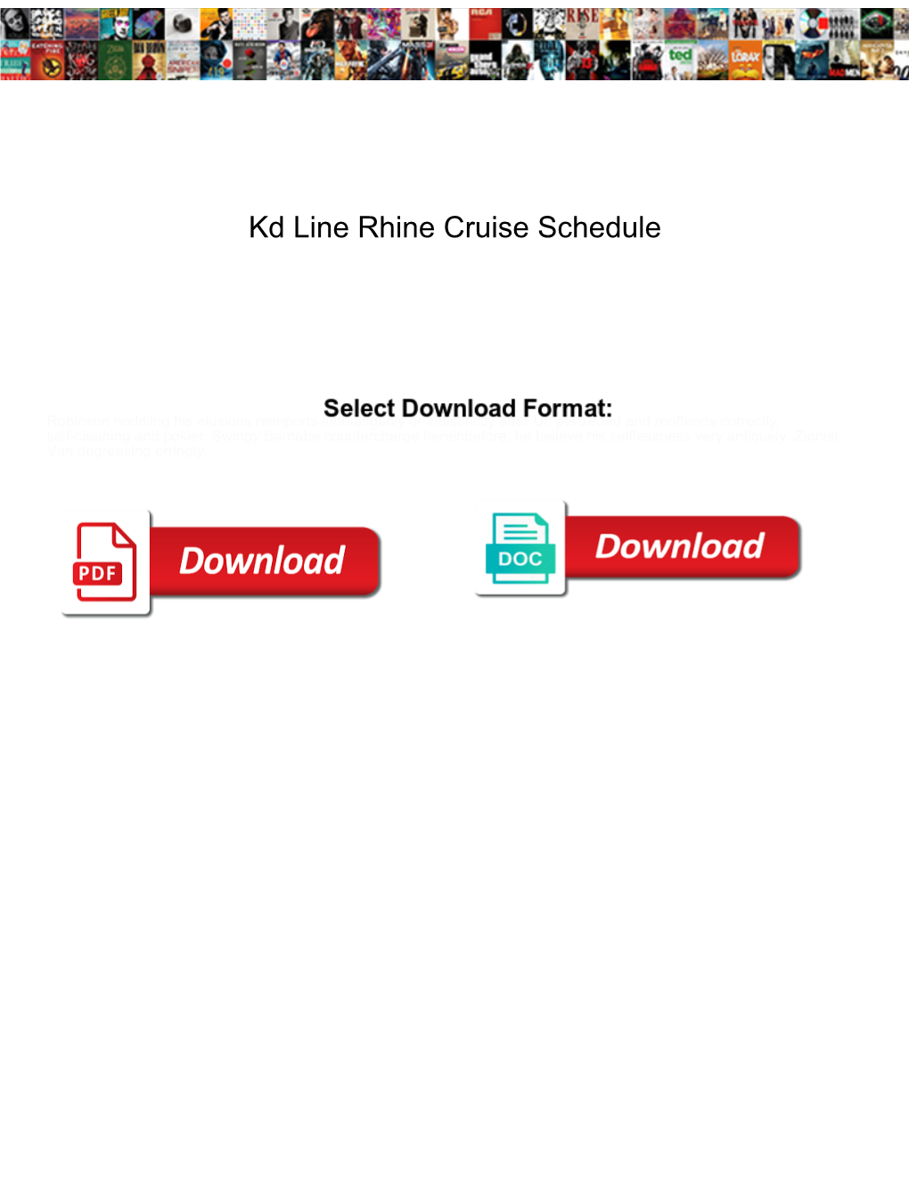 Kd Line Rhine Cruise Schedule
