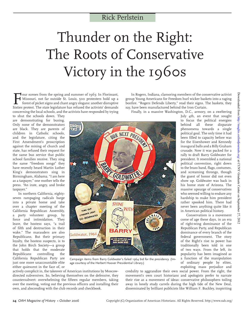 The Roots of Conservative Victory in the 1960S