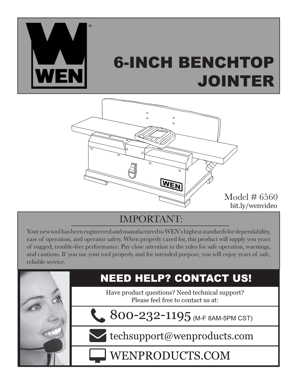 6-Inch Benchtop Jointer