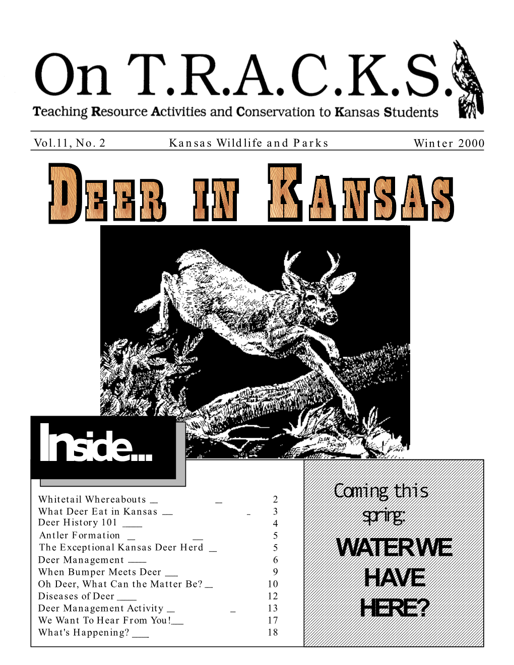 Vol.11, No. 2) Winter 2000 on TRACKS (Deer in Kansas