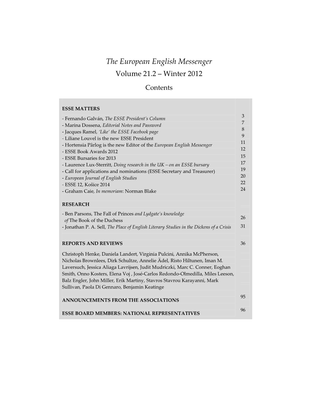 The European English Messenger
