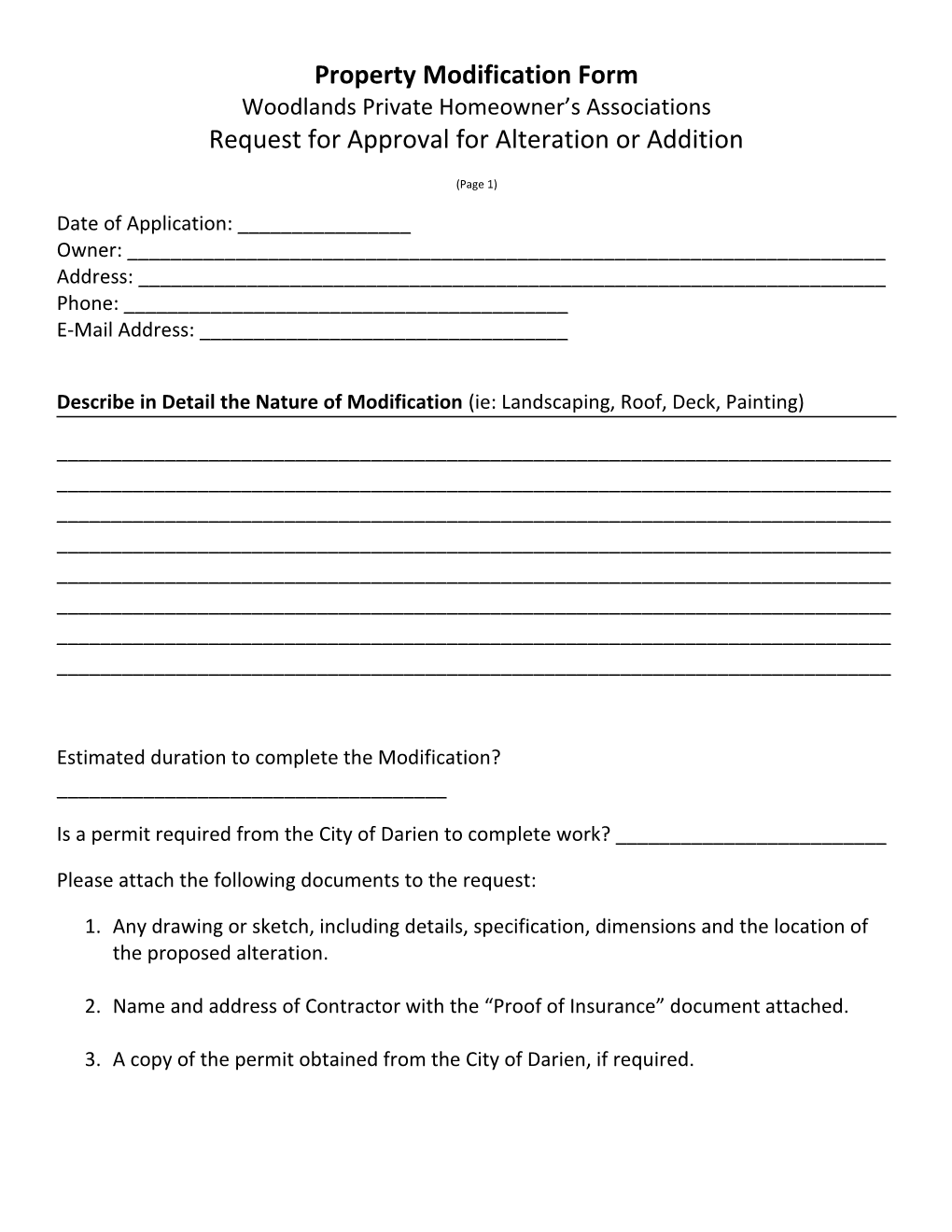 Property Modification Form