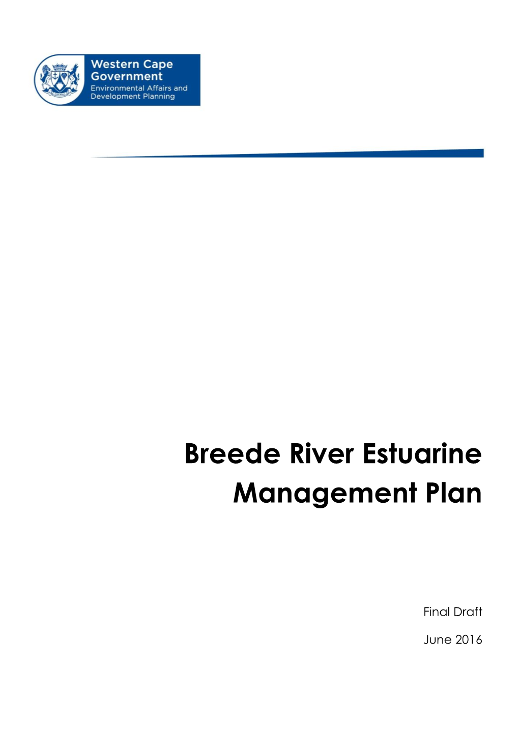 Breede River Estuarine Management Plan