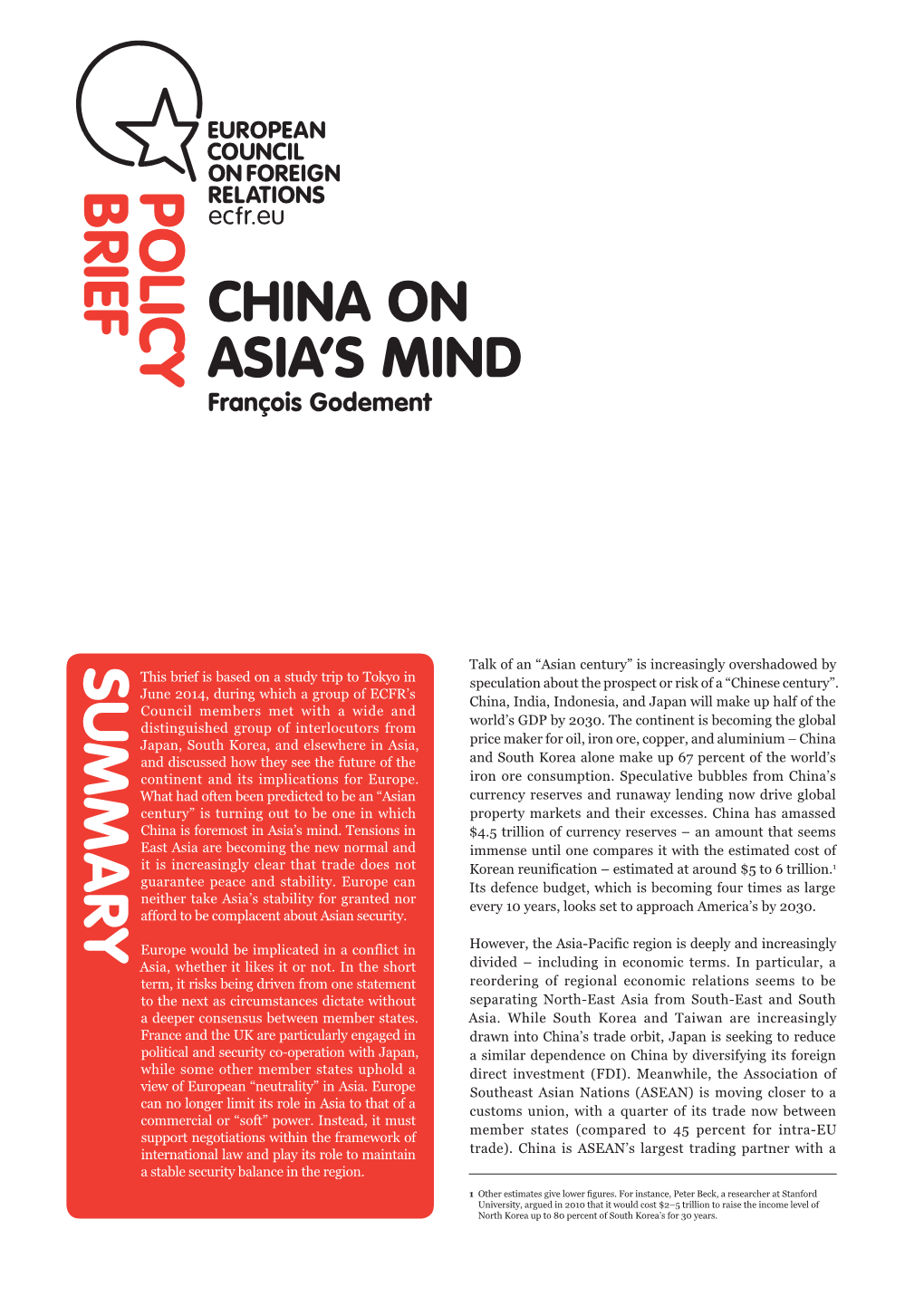 China on Asia's Mind