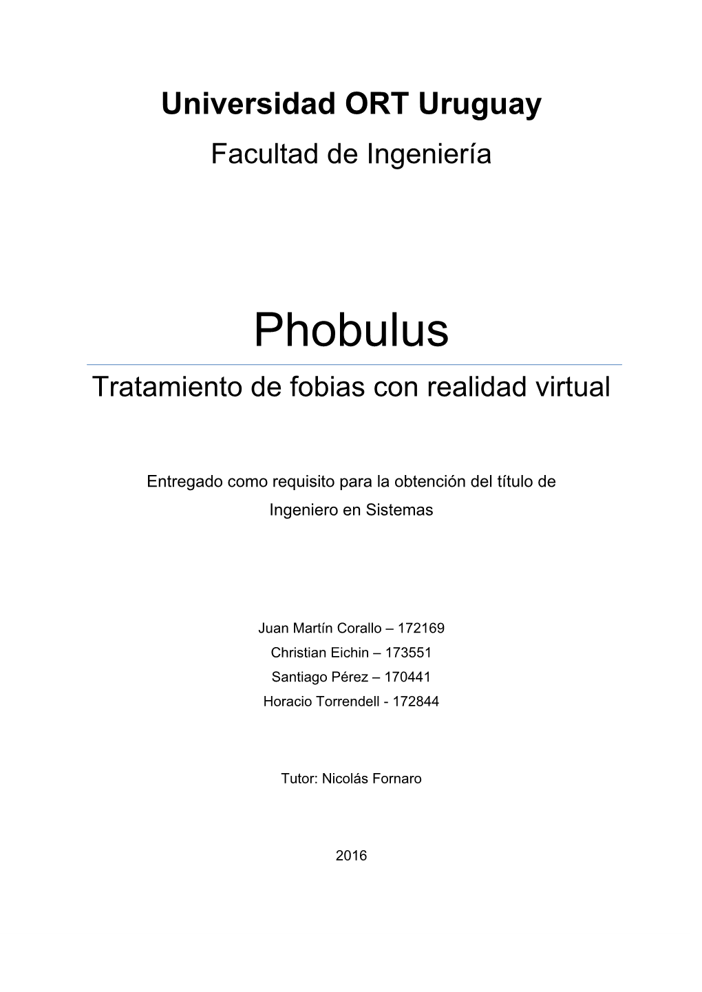 Phobulus, Tratamiento De Fobias Con Realidad Virtual