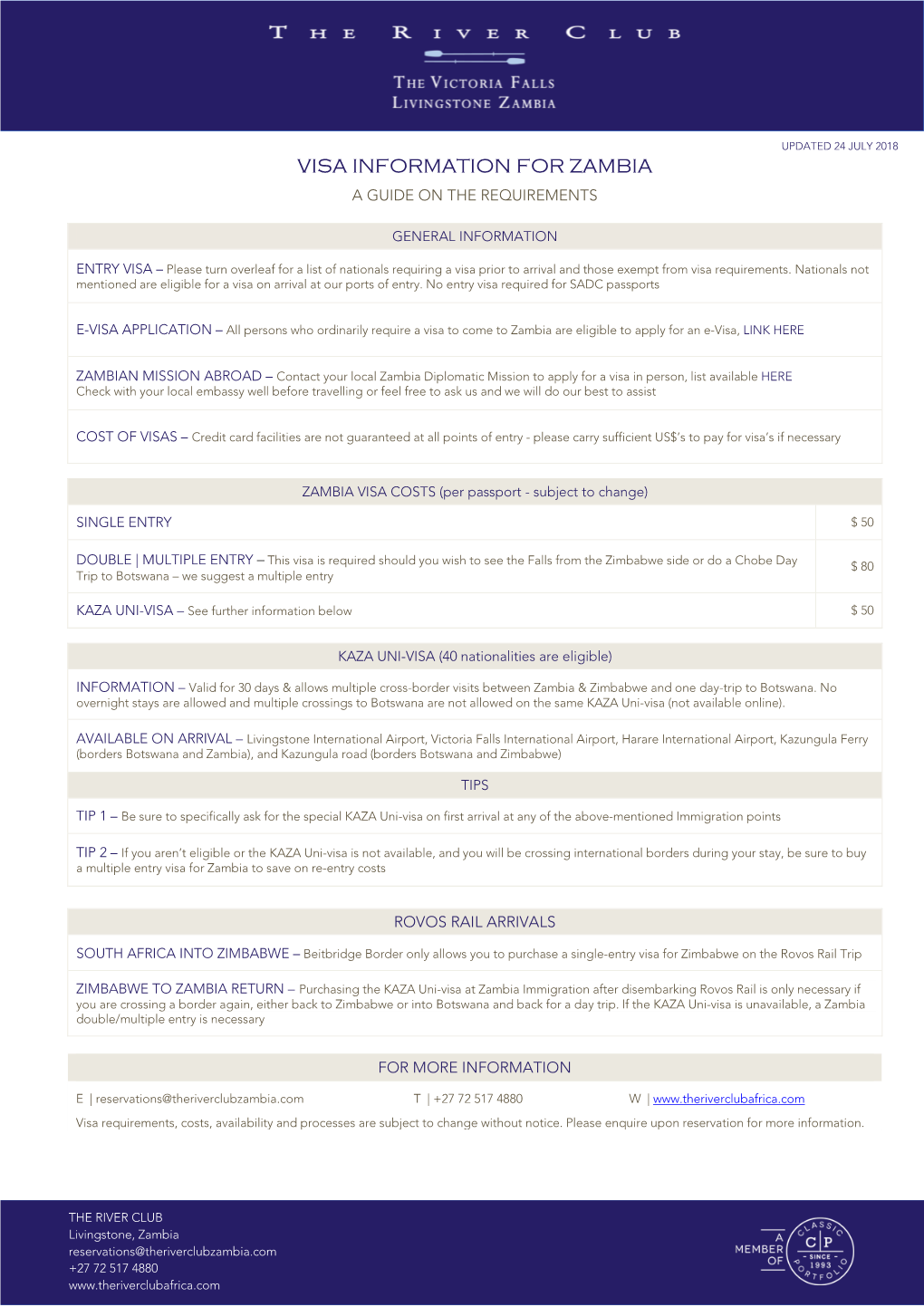 Visa Information for Zambia a Guide on the Requirements