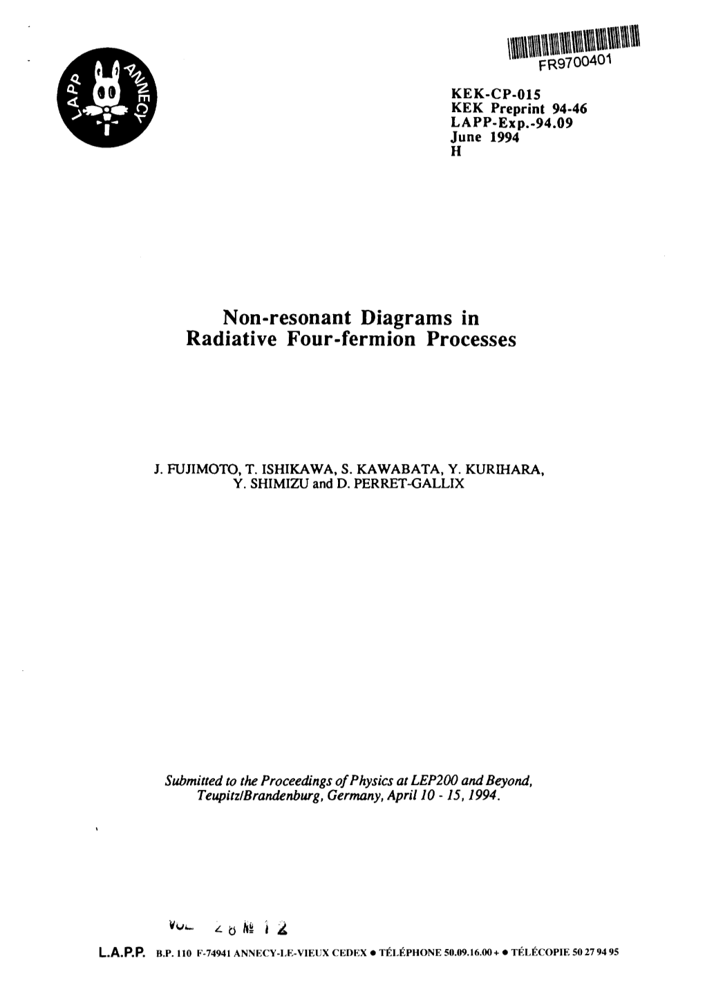 Non-Resonant Diagrams in Radiative Four-Fermion Processes