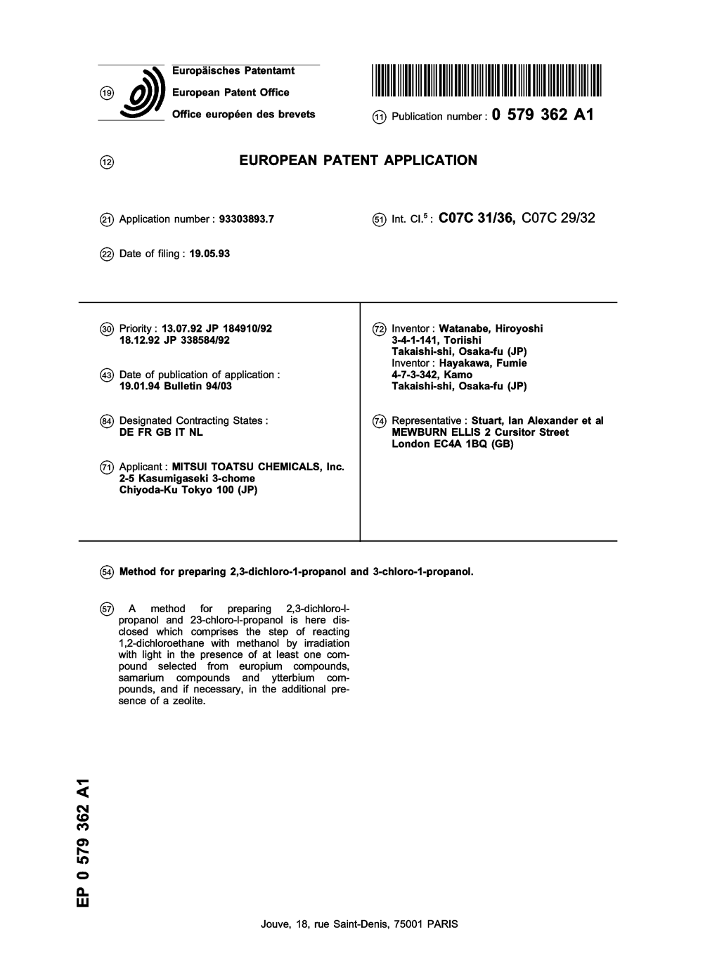 Method for Preparing 2,3-Dichloro-1-Propanol and 3-Chloro-1-Propanol