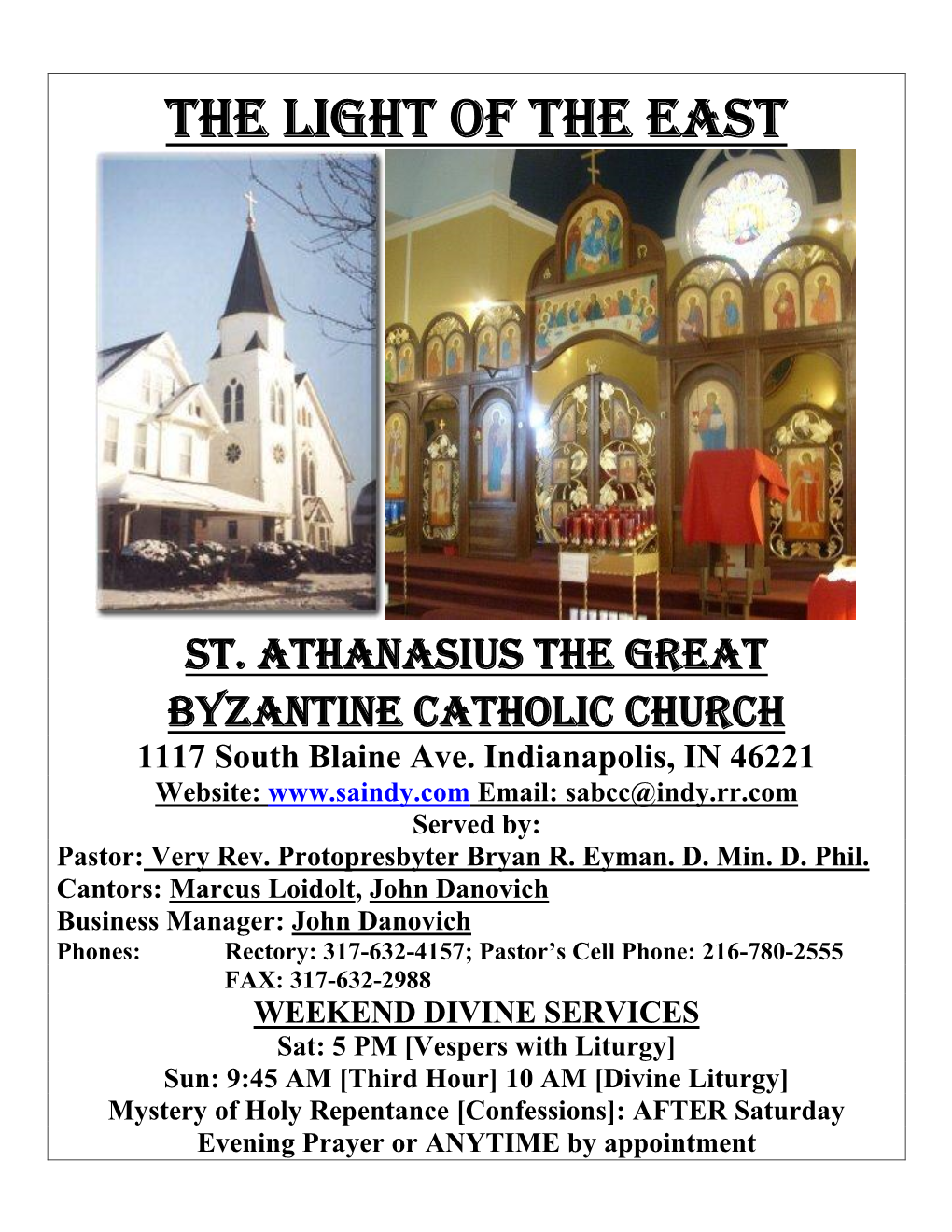 St Athanasius Bulletin 15.12.13 30Th SUNDAY AFTER PENTECOST