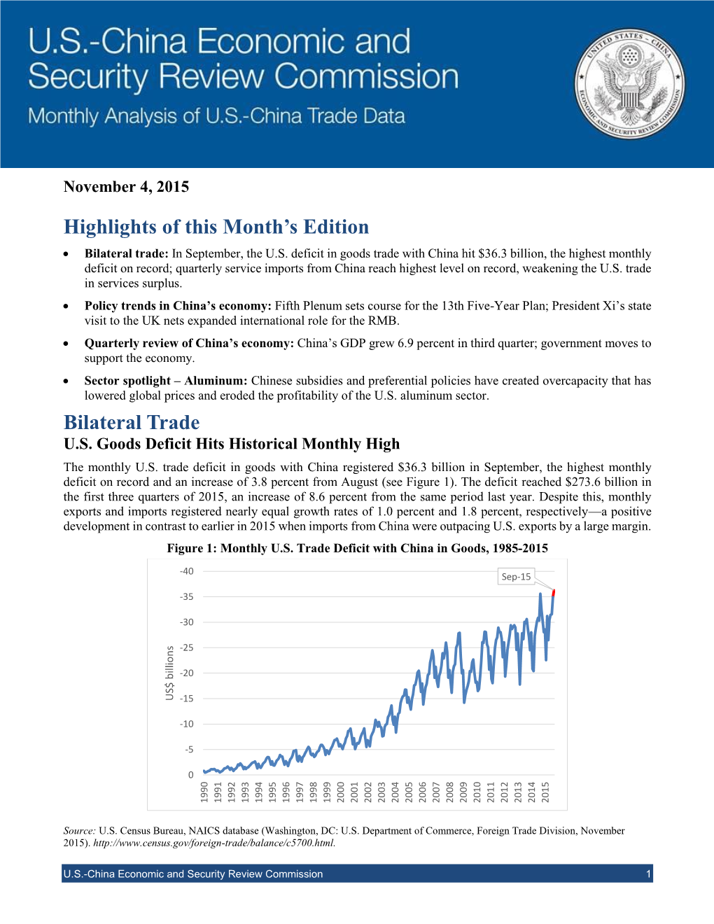 Highlights of This Month's Edition Bilateral Trade