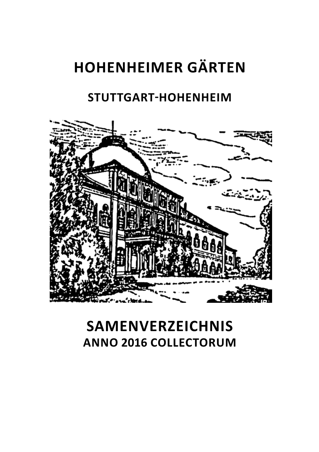 Hohenheimer Gärten Samenverzeichnis