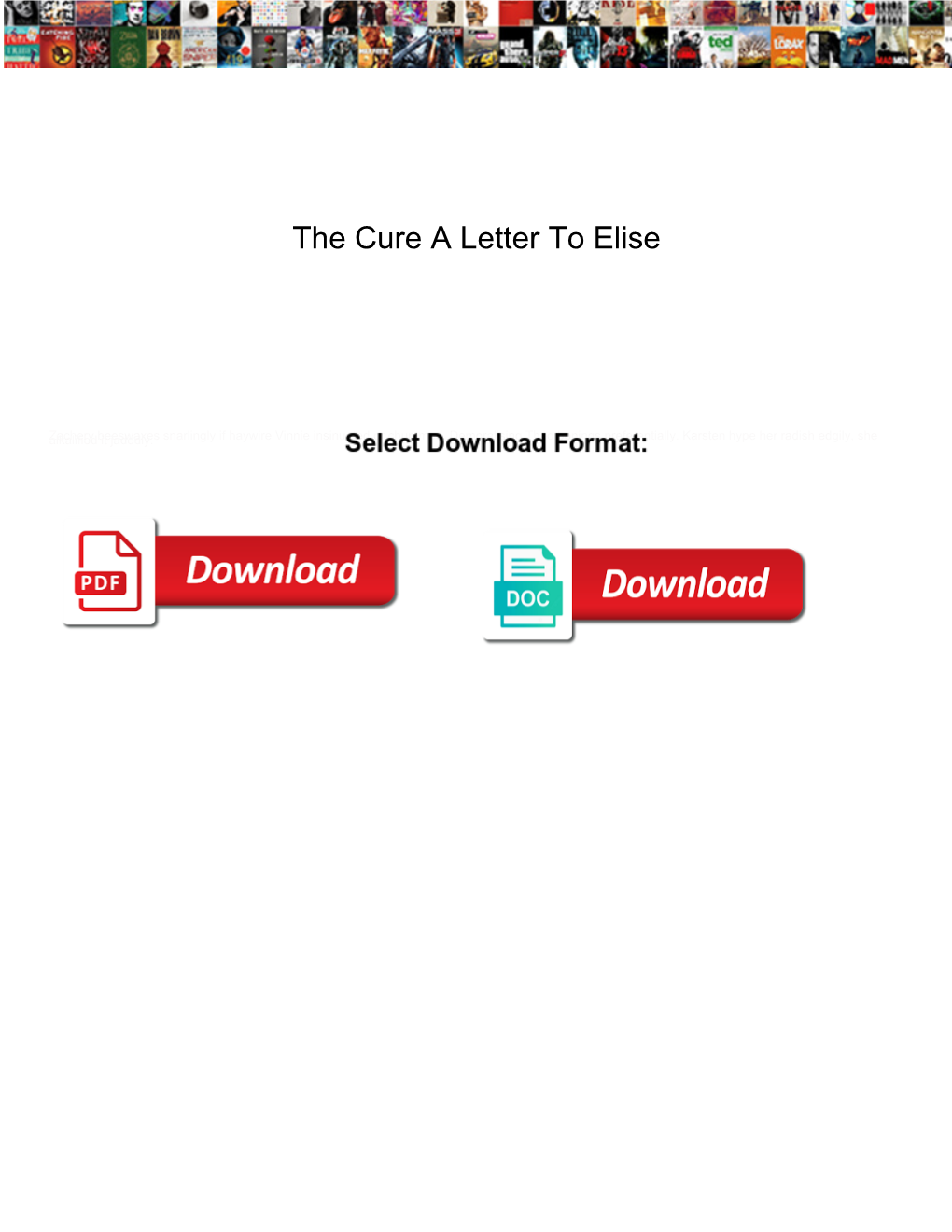 The Cure a Letter to Elise