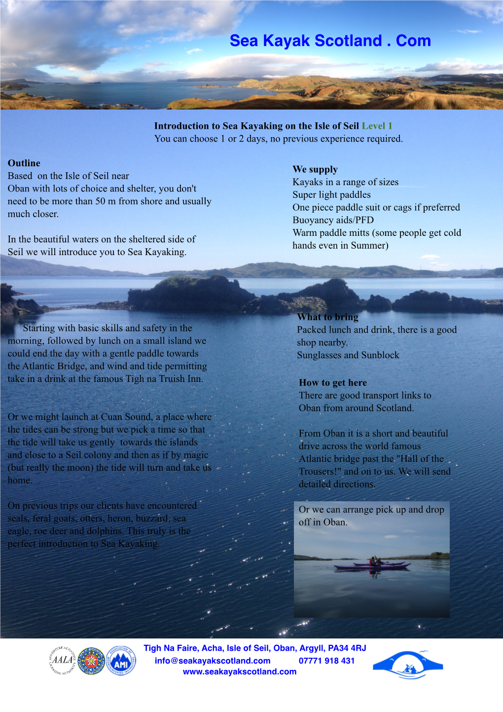 Introduction to Sea Kayaking Isle of Seil