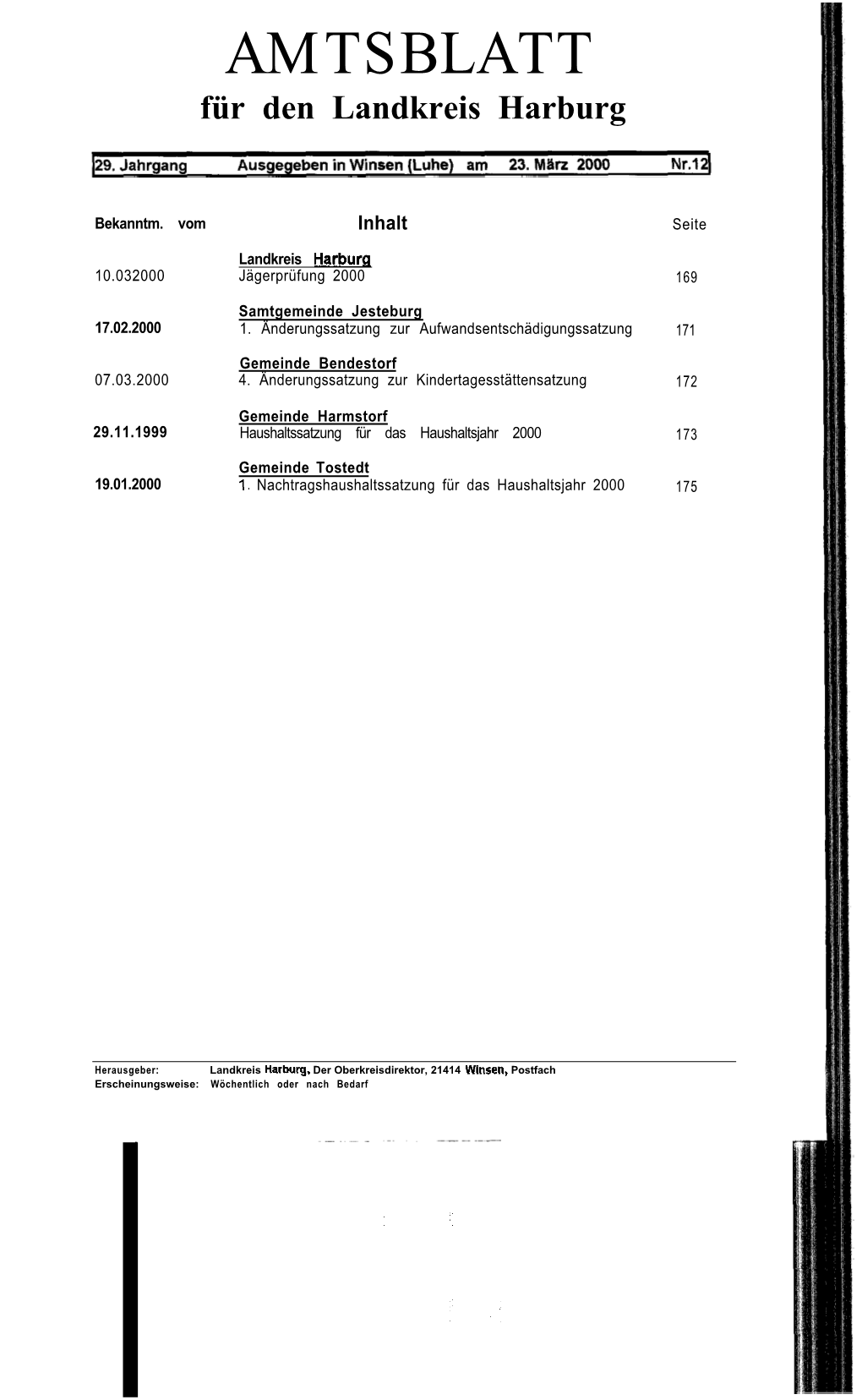 AMTSBLATT Für Den Landkreis Harburg