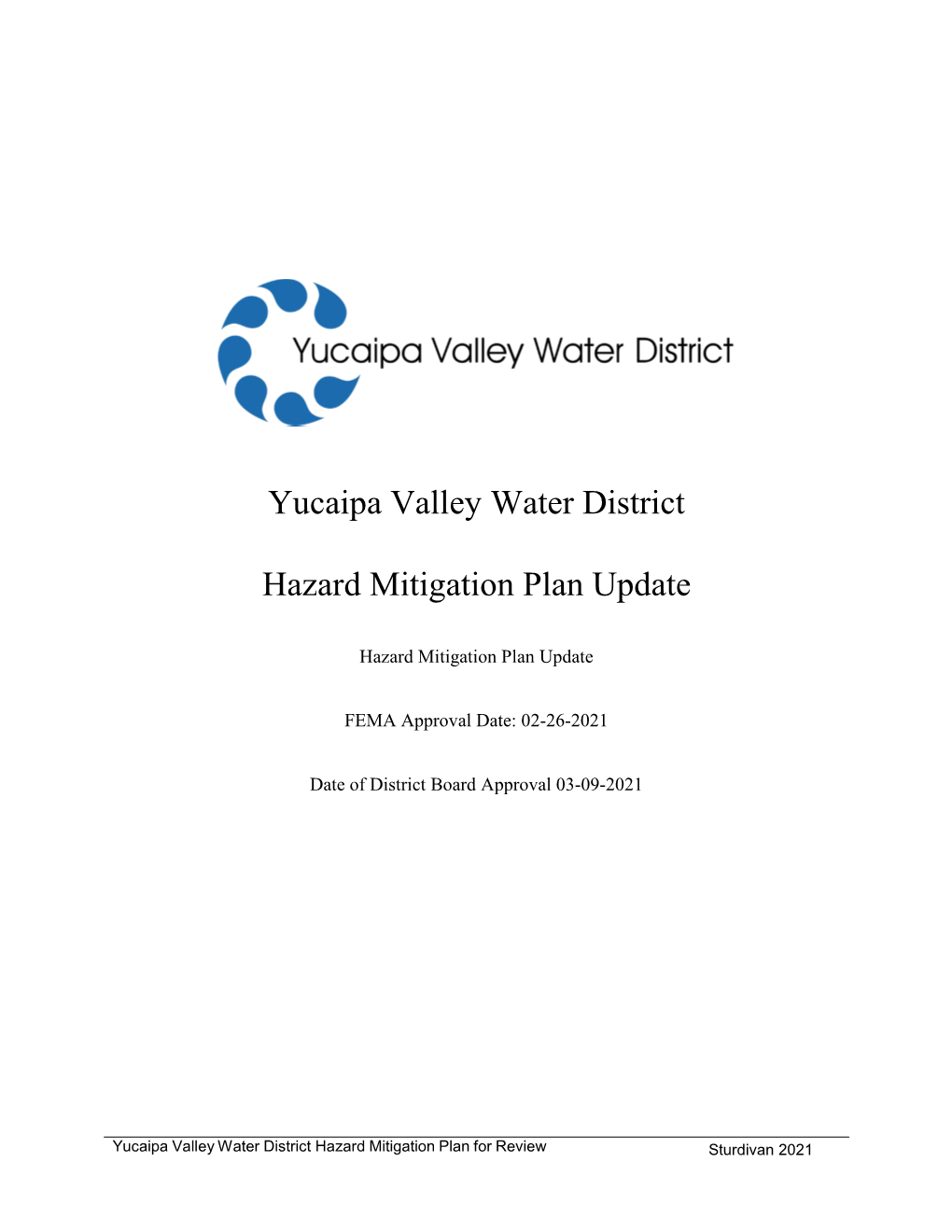 Mitigation Plan for City of Yucaipa