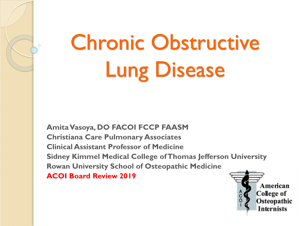 Chronic Obstructive Lung Disease