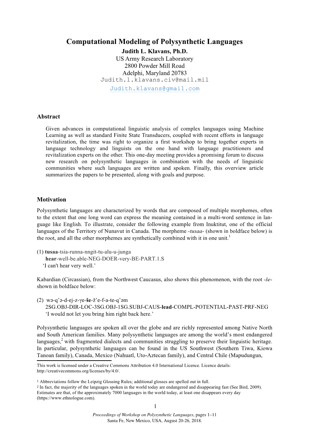 Computational Challenges for Polysynthetic Languages