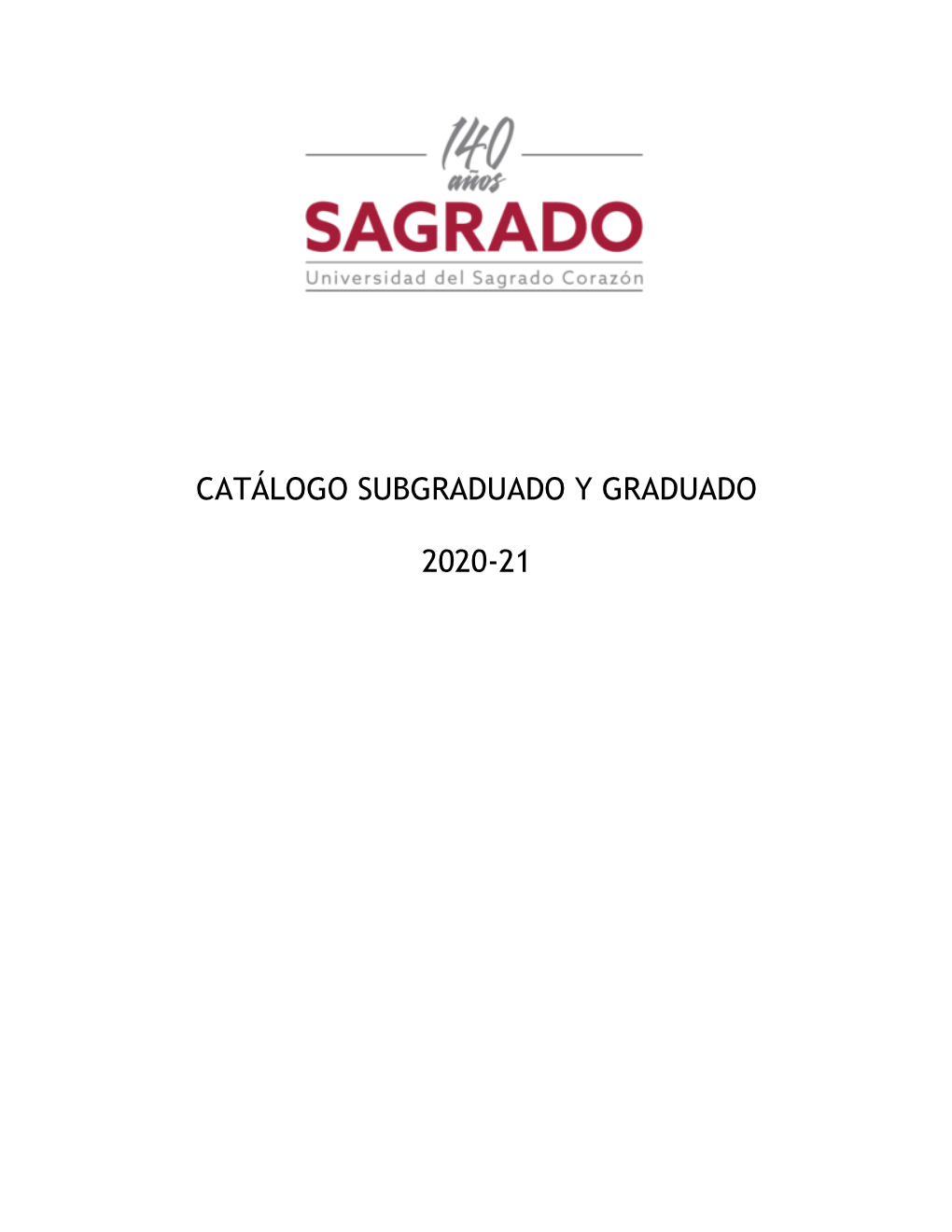 Catálogo Subgraduado Y Graduado 2020-21