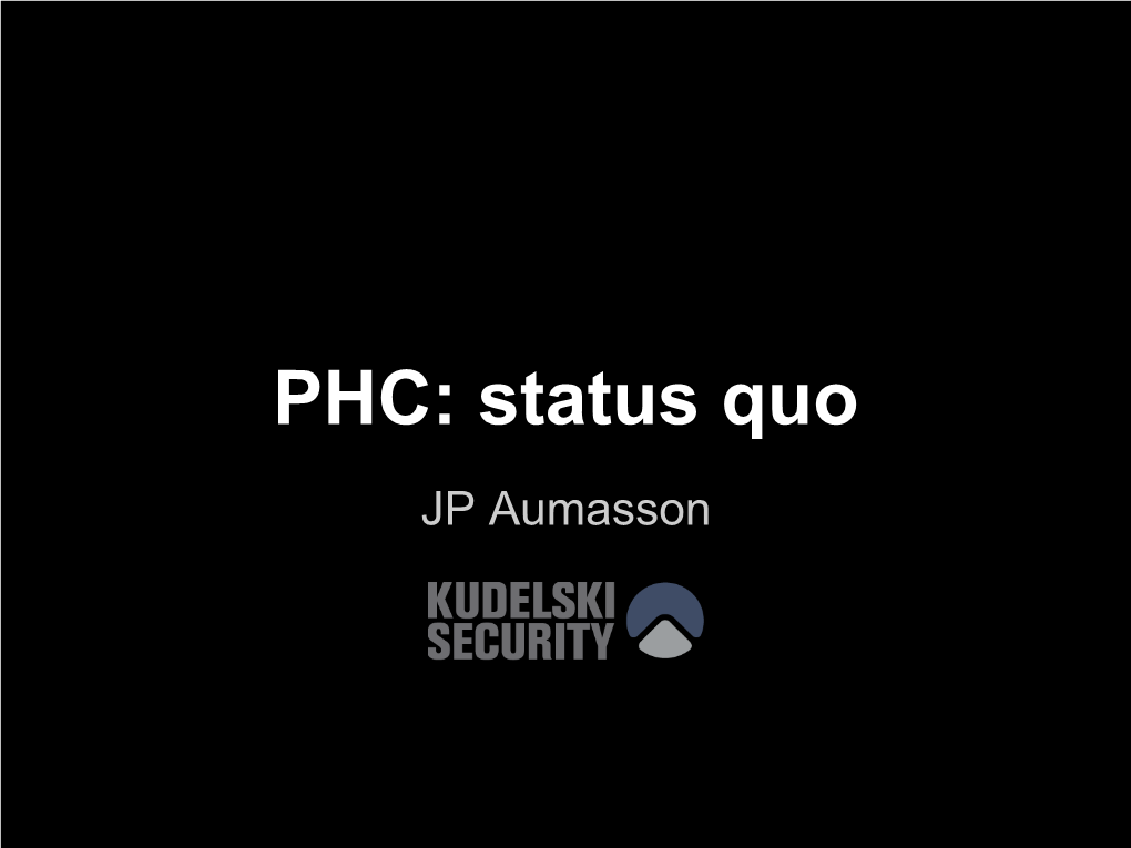 PHC: Status Quo