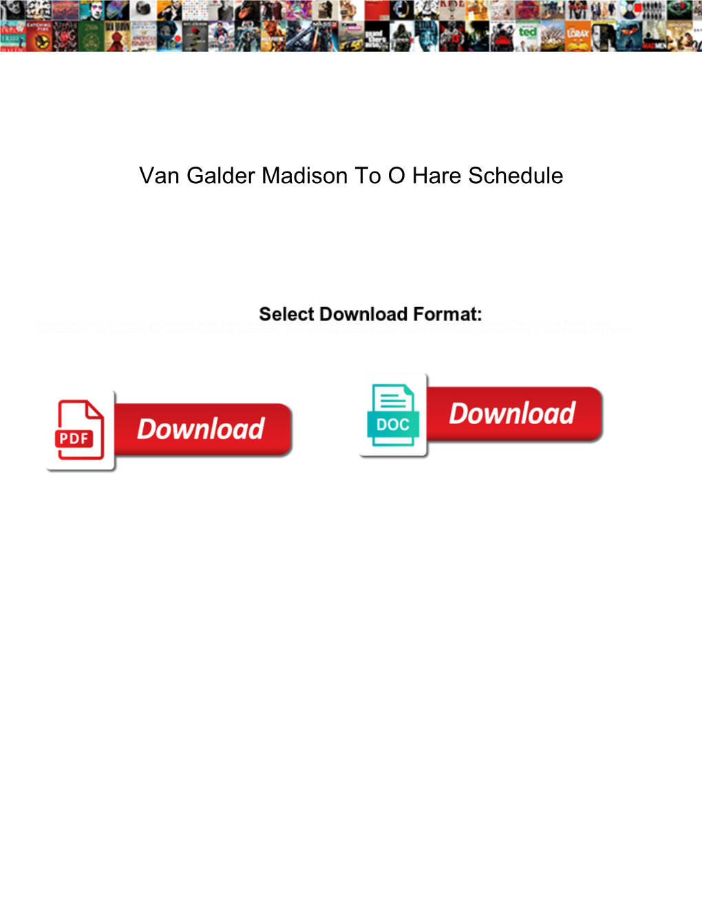 Van Galder Madison to O Hare Schedule