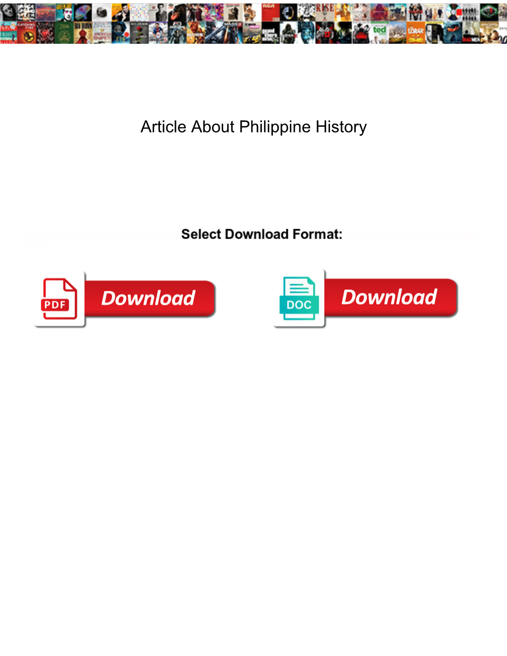 Article About Philippine History