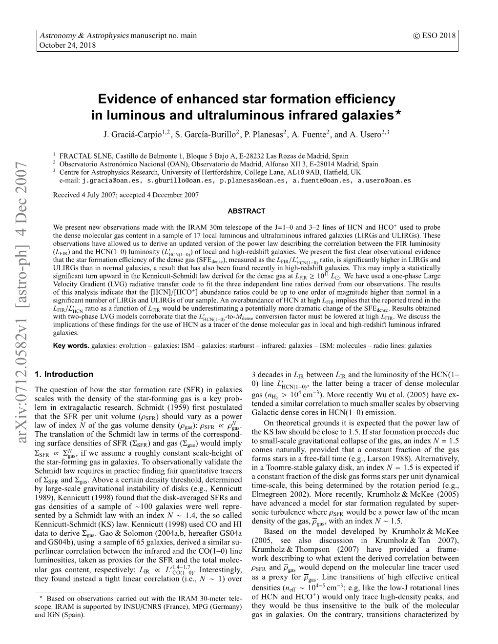 Evidence of Enhanced Star Formation Efficiency in Luminous And