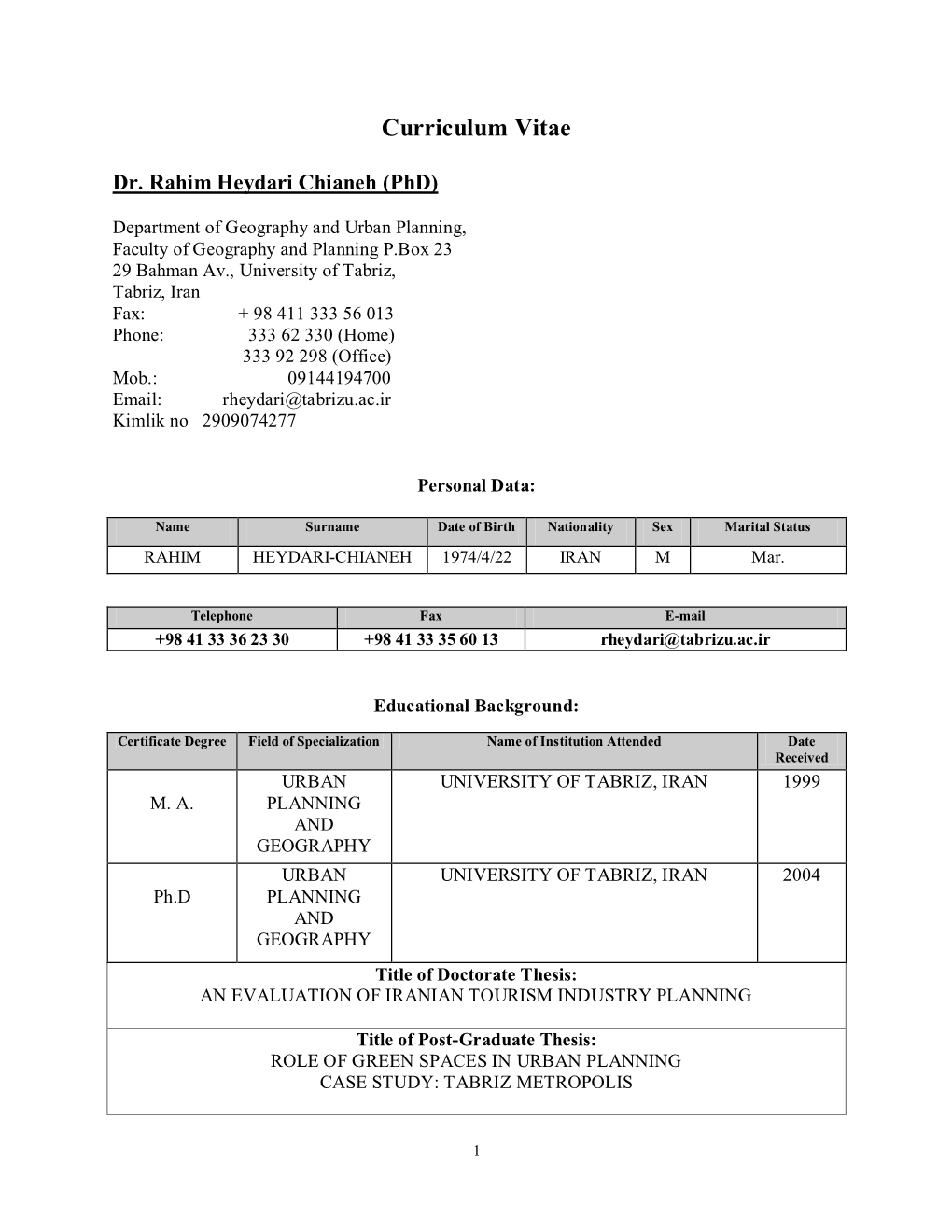 Curriculum Vitae